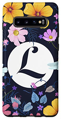 Galaxy S10Plus Cute Modern Floral Letter L - floral initial letter L Case