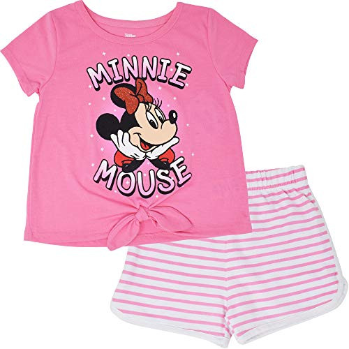 Disney Minnie Mouse Toddler Girls French Terry T-Shirt and Shorts Set Pink 2T Disney Minnie Mouse Toddler Girls French Terry T-Shirt and Shorts Set Pink 2T