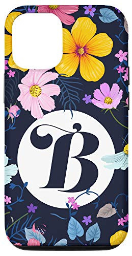 iPhone 12/12 Pro Cute Modern Floral Letter B - floral initial letter B Case