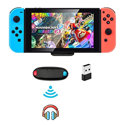 Bluetooth Adapter for Nintendo Switch/ Switch Lite PS4 PS5 PC, BT 5.0 Bluetooth Wireless Audio Transmitter with Aptx Low Latency USB C for Switch Bluetooth Headphone Speakers Airpods on PC Laptop