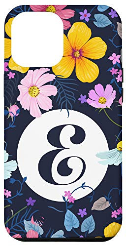 iPhone 12 Pro Max Cute Modern Floral Letter E - floral initial letter E Case