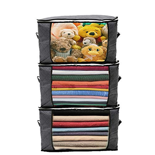 Clothes Storage Bags,Duvet Storage Bag King Size, Thick Breathable Fabric Underbed Storage Bags with Clear Windows, Bedding, Duvets and Blankets Organizer.60 x 35 x 40 cm Clothes Storage Bags,Duvet Storage Bag King Size, Thick Breathable Fabric Underbed Storage Bags with Clear Windows, Bedding, Duvets and Blankets Organizer.60 x 35 x 40 cm
