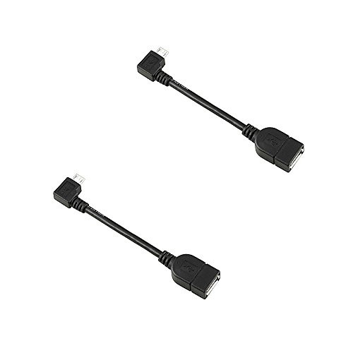 2 Pack, Micro USB OTG to USB 2.0 Adapter Right Angle Cable, CNE457289