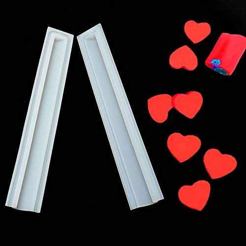 WOPODI Heart Shaped Silicone Mold Tube Column Mold Handmade Soap Candle Molds Long-Cylinder Mousse Cake Roll Sandwich Mold Chocolate Cake Candy Loaf Baking Tools for DIY Craft Dessert Decoration