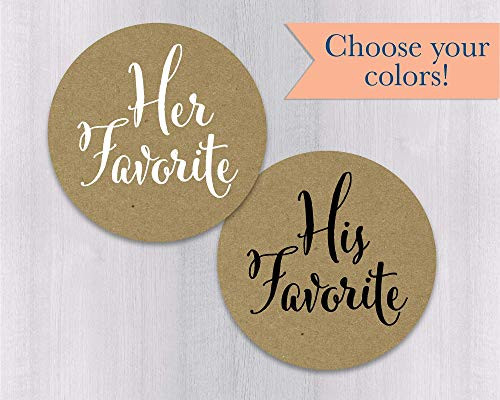 His Favorite Her Favorite Kraft Wedding Stickers, Favorites Wedding Favor Stickers, Wedding Favor Bag Sticker ( 376-KR)