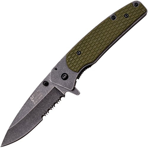 MASTER CUTLERY MX-A826 Mx Assist 4.5" Folder SW DP Half Serrated Blade Green G10 NC Handle with Clip