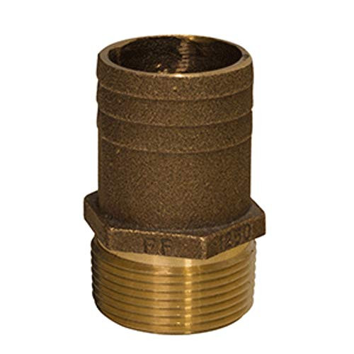 GROCO 1 NPT x 1-1/8 Bronze Full Flow Pipe to Hose Straight Fitting
