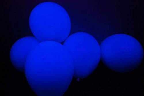11 Inch UV Neon Fluorescent Blacklight Reactive Glow Party Balloons - 25 Blue