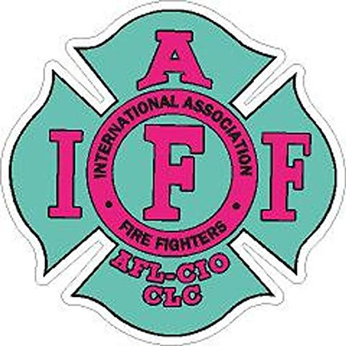 MADI Sticker IAFF Pink Maltese Firefighter Cross Reflective Decal for Car Truck Window USA Stickers (4")
