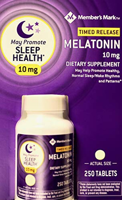 Member's Mark Melatonin 10mg with Vitamin B6, 250 Tablets