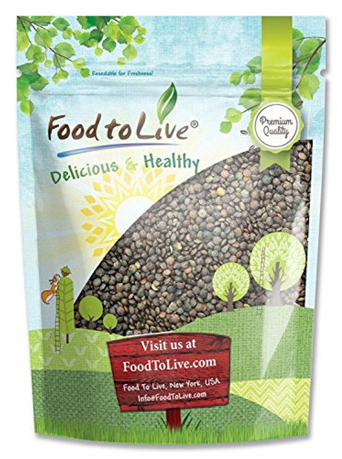 French Green Lentils, 3 Pounds - Whole Dry Beans, Raw, Kosher, Sproutable, Bulk French Green Lentils, 3 Pounds - Whole Dry Beans, Raw, Kosher, Sproutable, Bulk