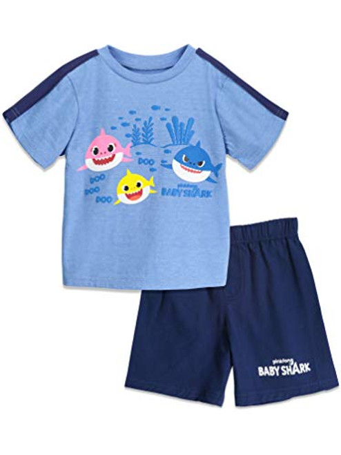 Pinkfong Baby Shark Toddler Boys Short Sleeve Graphic T-Shirt  and  Shorts Set 4T Blue
