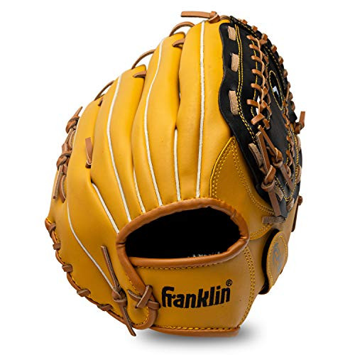 Franklin Sports Baseball and Softball Glove - Field Master - Baseball and Softball Mitt , 12" - Trapeze Web, Tan