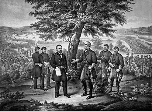 Posterazzi Civil War showing the surrender Robert E. Lee to General Ulysses S. Grant Poster Print, (16 x 12)