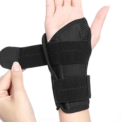 TMISHION Adjustable Breathable Sports Wristbands Hand Holder Ideal for Pain Relief Carpal Tunnel Syndrome, Wrist Pain, Sprains, Left, Right Wrist Support Brace with Splints for Carpal Tunnel Arthritis