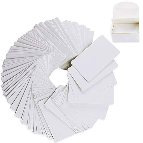 Weoxpr 400pcs White Blank Kraft Note Paper Business Cards Vocabulary Word Card Message Card DIY Gift Card Blank Paper Tags