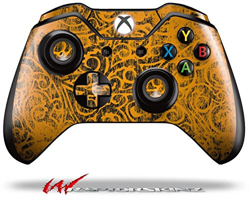 Folder Doodles Orange - Decal Style Skin fits Microsoft XBOX One Wireless Controller