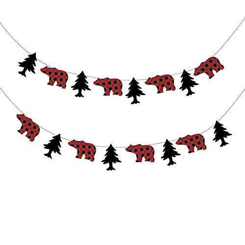 Lumberjack Theme Banner Garland Party Supplies for Kid Birthday & Baby Shower Party Decoration (Banner)