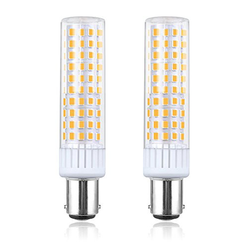 Bonlux Dimmable BA15D DC Bayonet Base LED Light Bulb 120V, 8.5W - 100W Halogen Bulbs Equivalent Replaces JD Type T4 Clear Bulb Daylight 6000K for Pendants Ceiling Fans Sewing Machine Light (2-Pack)