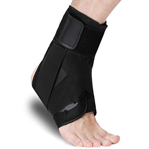 Ankle Brace, Lace Up Ankle Stabilizer with Adjustable Support for Men  and  Women, Ankle Brace Stabilizer for Sprained Ankle, Ankle Support for Volleyball, Basketball, Injury Recovery (L)