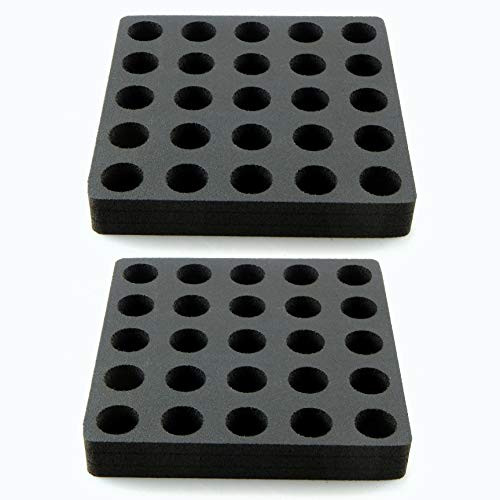 Polar Whale 2 Vial Racks Black Foam Storage Rack Holder Organizer Stand Transport Each Holds 50 Vials Fits up to 24mm Diameter