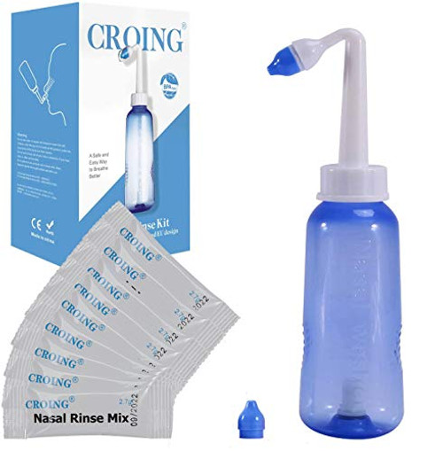 CROING 120 x Sinus Rinse Salt Plus 1x Nasal Rinse Bottle (300ML), Neti Pot Nose Wash Cleaner Rinse Nasal Irrigation Nasal Wash CROING 120 x Sinus Rinse Salt Plus 1x Nasal Rinse Bottle (300ML), Neti Pot Nose Wash Cleaner Rinse Nasal Irrigation Nasal Wash