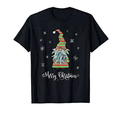 Cute Christmas Santa Claus Garden Gnome T-Shirt