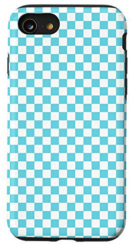 iPhone SE (2020) / 7 / 8 Checkered Blue Checkerboard Pattern Phone Case