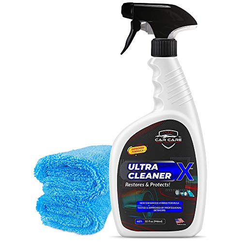CAR CARE HAVEN Ultra Cleaner X (Kit 32oz Plus 2 Microfiber Towels)-All Purpose Multi-Surface Interior, Exterior Cleaner: Upholstery, Leather, Dashboard, Plastic Seats, Trim, Vinyl, Cloth, Rubber, Carpet