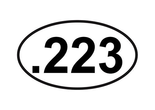 Rogue River Tactical .223 Decal Sticker Oval Euro Vinyl Bumper Sticker Label Weatherproof 2nd Amendment AR-15 AR15 Gun Hunting Rifle Round