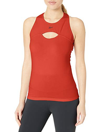 Reebok Workout Ready Meet You There Keyhole Tank, Legacy Red, L