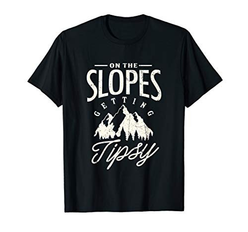 Snow Skiing Snowboarding On the Slopes getting tipsy T-Shirt