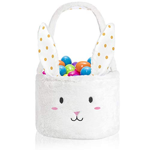 Evoio Easter Bunny Basket for Kids, Cute Fluffy Easter Eggs Bucket Bags with Foldable Rabbit Ears, Perfect for Easter Eggs Hunts, Easter Decorations, Easter Bunny Baskets for Kids Boys Girls Evoio Easter Bunny Basket for Kids, Cute Fluffy Easter Eggs Bucket Bags with Foldable Rabbit Ears, Perfect for Easter Eggs Hunts, Easter Decorations, Easter Bunny Baskets for Kids Boys Girls