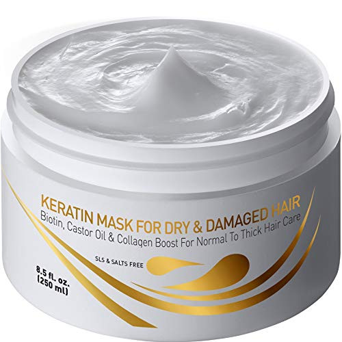 Vitamins Keratin Hair Mask Deep Conditioner - Biotin Protein with Castor Oil Conditioning Repair Treatment for Thick Dry Damaged or Color Treated Curly Wavy and Straight Coarse Hair Vitamins Keratin Hair Mask Deep Conditioner - Biotin Protein with Castor Oil Conditioning Repair Treatment for Thick Dry Damaged or Color Treated Curly Wavy and Straight Coarse Hair
