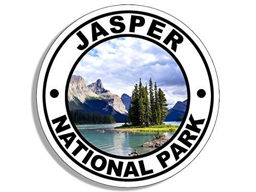 American Vinyl Round Jasper National Park Sticker (Travel rv Hike Alberta Canada)