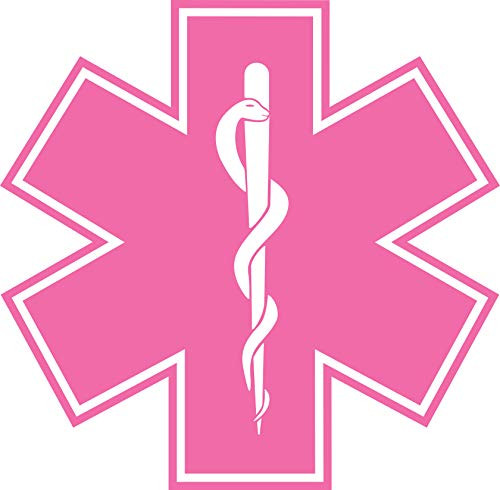 Reflective Star of Life EMS EMT Vinyl Decal Sticker Blue Medical Paramedic Ambulance (Pink, 3") Reflective Star of Life EMS EMT Vinyl Decal Sticker Blue Medical Paramedic Ambulance (Pink, 3")