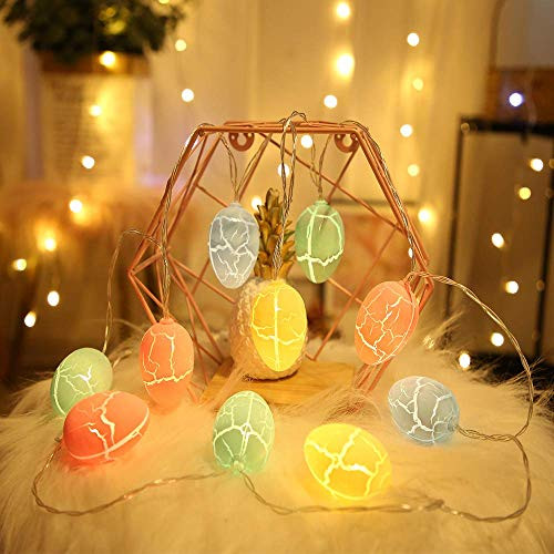 Easter Egg String Lights Easter Eggs Battery Operated Easter Party Decor Lights Egg Lights for Easter Home Decor Spring Indoor Outdoor Decoration Lights (20LED 10FT)