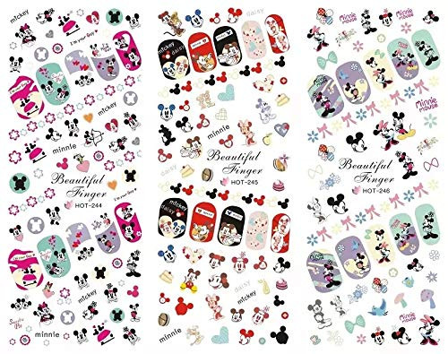 Disney cartoon Minnie Mouse NAIL DECALS Disney princess nail art stickers 3 sheets over 100 Mickey Mouse ears Disney princess Disney world decor nail sticker (D) Disney cartoon Minnie Mouse NAIL DECALS Disney princess nail art stickers 3 sheets over 100 Mickey Mouse ears Disney princess Disney world decor nail sticker (D)