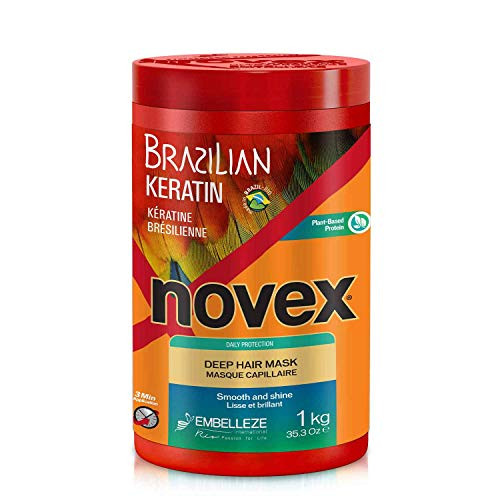 Novex Brazilian Keratin Deep Conditioning Hair Mask 35oz - Reconstructive Keratin, Frizz control and Damage Repair Novex Brazilian Keratin Deep Conditioning Hair Mask 35oz - Reconstructive Keratin, Frizz control and Damage Repair