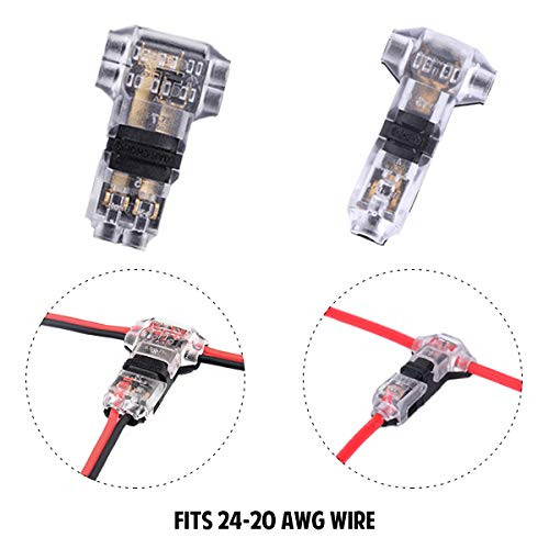BRILLIANCE4U Low Voltage Wire Connectors, No Wire Stripping Solderless Wire Connectors, 3 Way 1 Pin and 2 Pins for 20-24 AWG Wires?Mixed 24 Pack