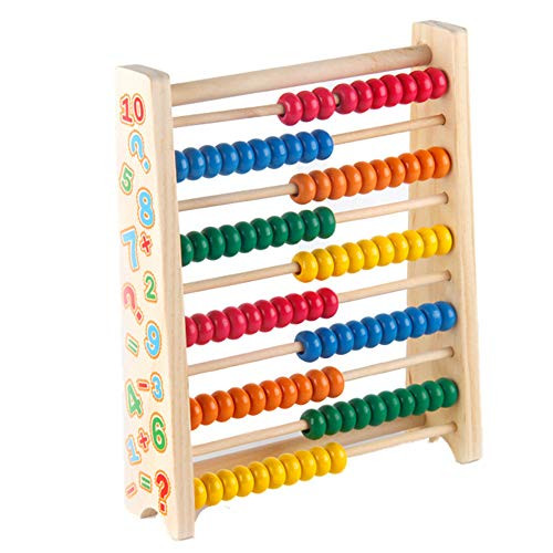 ZOA Childrens Wooden Bead Abacus Counting Frame 10 Rows Educational Learn Maths Tool Wooden Frame Abacus for Kids Math (Ages 3Plus) Individual Student Counting Frame Learning Mathematics Abacus