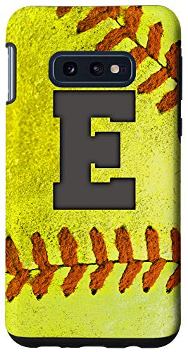 Galaxy S10e Softball Phone Case with letter E Softball Player Name Gift Case