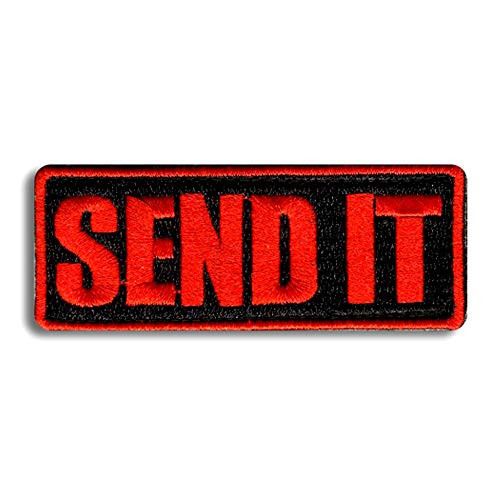Bastion Tactical Combat Badge Military Hook and Loop Badge Embroidered Morale Patch - Send It RED