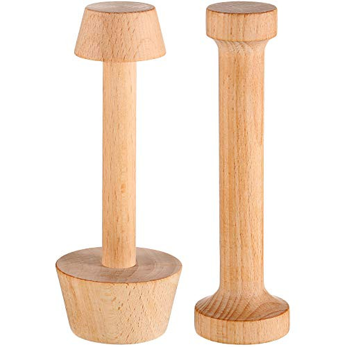 2 Pieces Wooden Tart Tamper Set Tart Pan Wooden Molds Egg Tarts Tamper Pastry Tools Double-Side Tart Tamper DIY Cake Pastry Tools for Mini Muffin Pan Pecan Pies Cheesecakes and Dessert