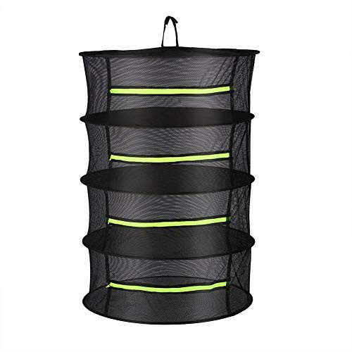 2.5ft Herbs Drying Rack for Plants 4-Layer Mesh Drying Rack in Garden with Scissor for Hydroponic Plant Herb and Bud