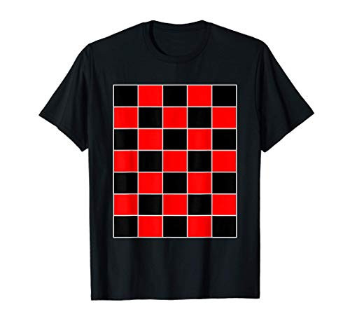 Funny Checkerboard Shirt Board Games Black  and  Red for Men T-Shirt