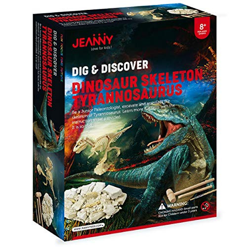 Jeanny Dinosaur Excavation Digging Fossil Kit, Educational Paleontology and Archaeology Tyrannosaurus (T-REX) Skeleton Fossil Toys, STEM Science DIY Kids Dino Dig Kit, Boys, Girls Jeanny Dinosaur Excavation Digging Fossil Kit, Educational Paleontology and Archaeology Tyrannosaurus (T-REX) Skeleton Fossil Toys, STEM Science DIY Kids Dino Dig Kit, Boys, Girls
