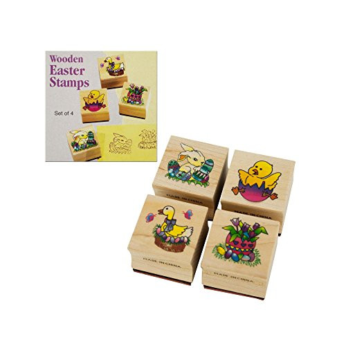 Kole Imports Wooden Easter Stamps Set, Multicolored