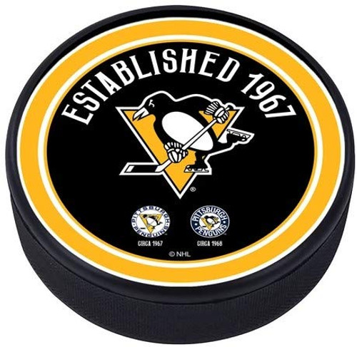 Mustang Pittsburgh Penguins 3D Textured Heritage Souvenir Hockey Puck Mustang Pittsburgh Penguins 3D Textured Heritage Souvenir Hockey Puck