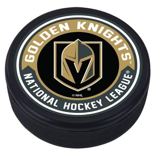 Mustang Golden Knights 3D Textured Arrow Souvenir Hockey Puck Mustang Golden Knights 3D Textured Arrow Souvenir Hockey Puck
